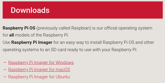 Download Instalador Raspberry Pi Imager