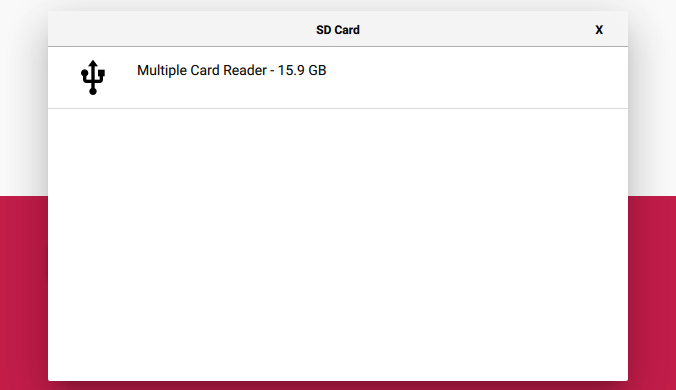 Instalador Raspberry Pi Imager selecione Cartão SD